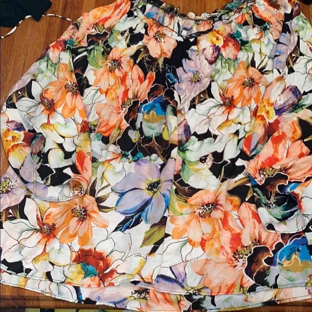 Spense Extra Large, Flowered Blouse, Three-Quarte… - image 1